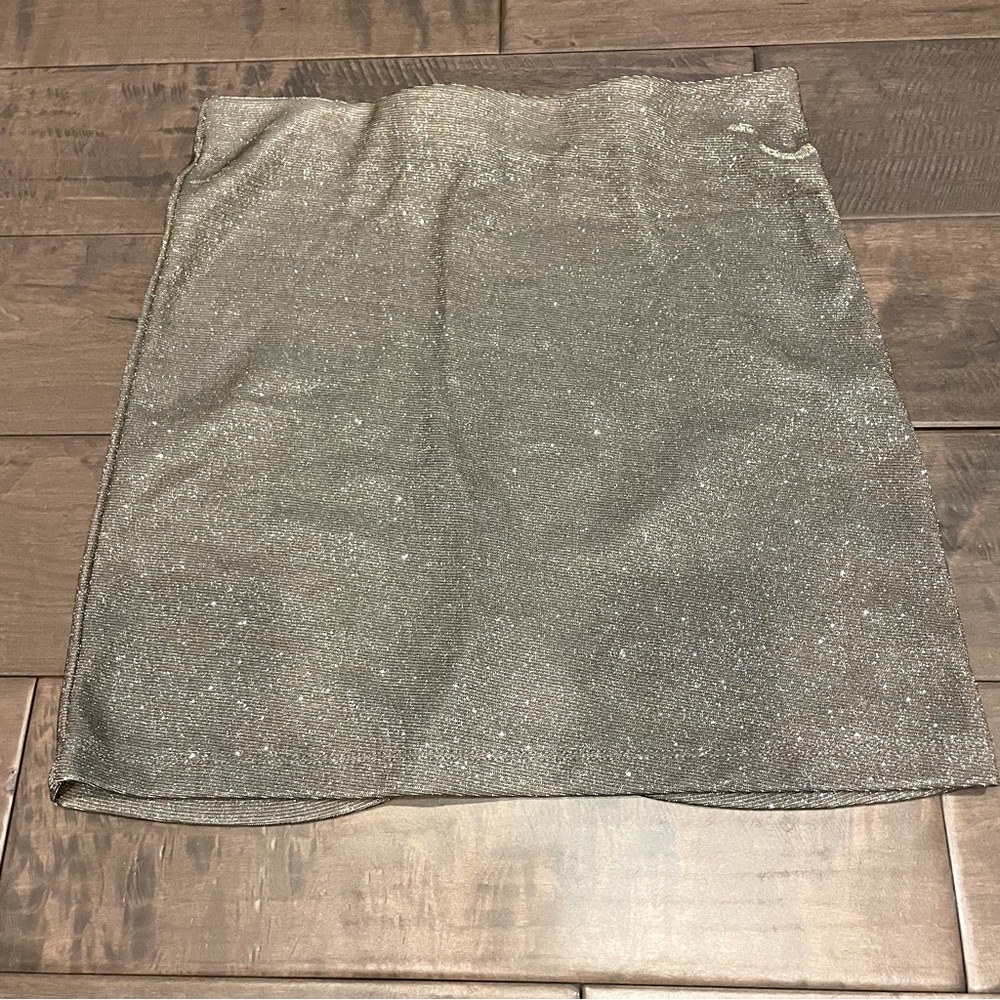 Wild Fable Silver Glitter Mini Skirt size Small